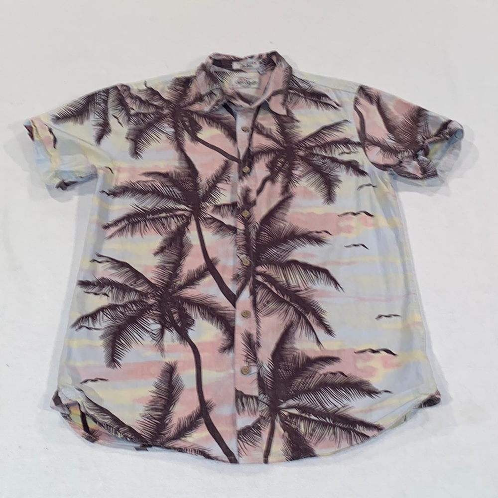 Sun Stylin men’s vintage tropical print short sleeve button down shirt size M
